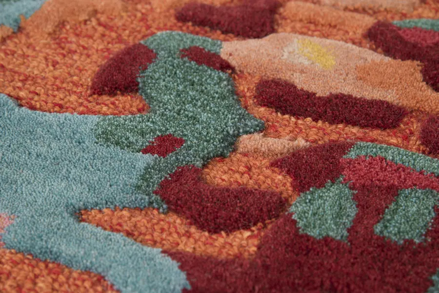 orange/maroon color rug hand tufted rug popular design with high