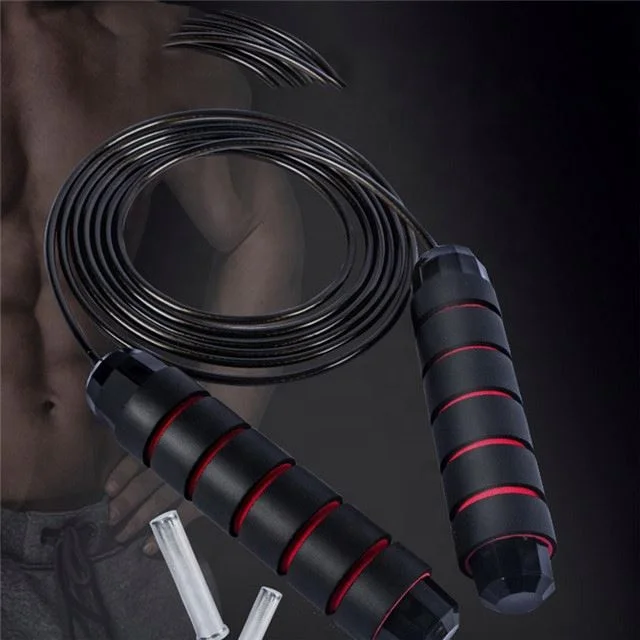 

Wholesale Custom Logo Private Label Home Fitness Gym Workout Durable High Speed Heavy Weighted Bearing EVA Skipping Jump Rope, Red,blue,green,black