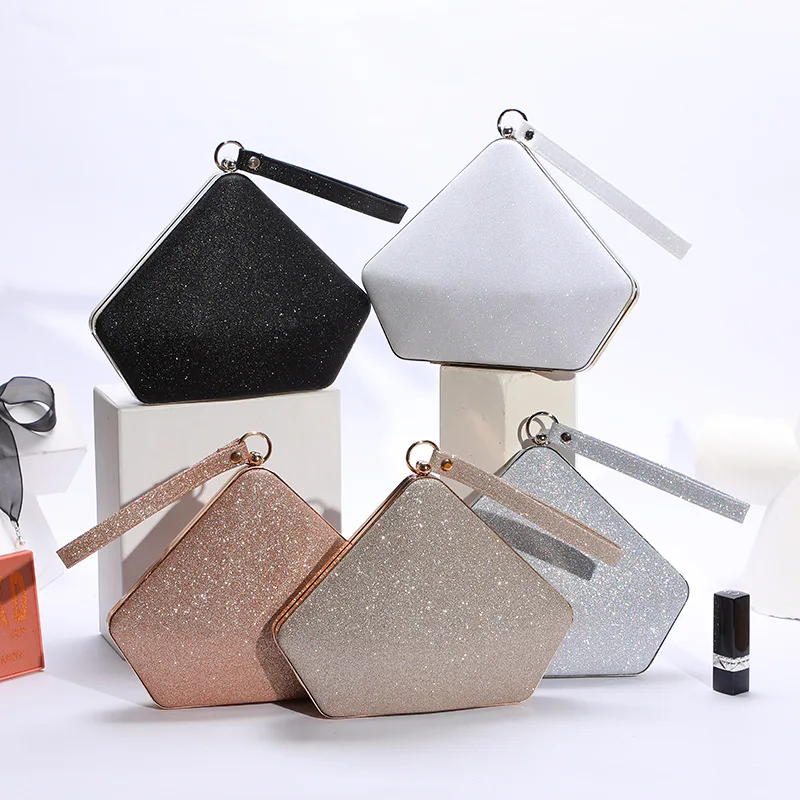 

Women Shinny Glitter Diamond Shape Handbag Bling Wristlet Clutch Purse, Customized