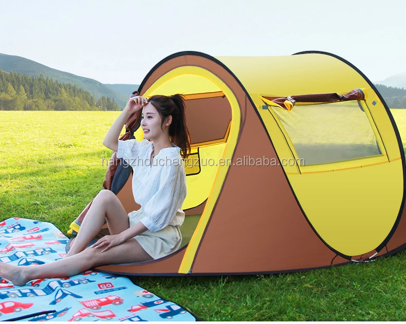 Hot selling CZX-400 Pop Up 2 Person Camping tent come with pegs+wind ropes+carry bag+logo printing,2 Person Pop Up tent