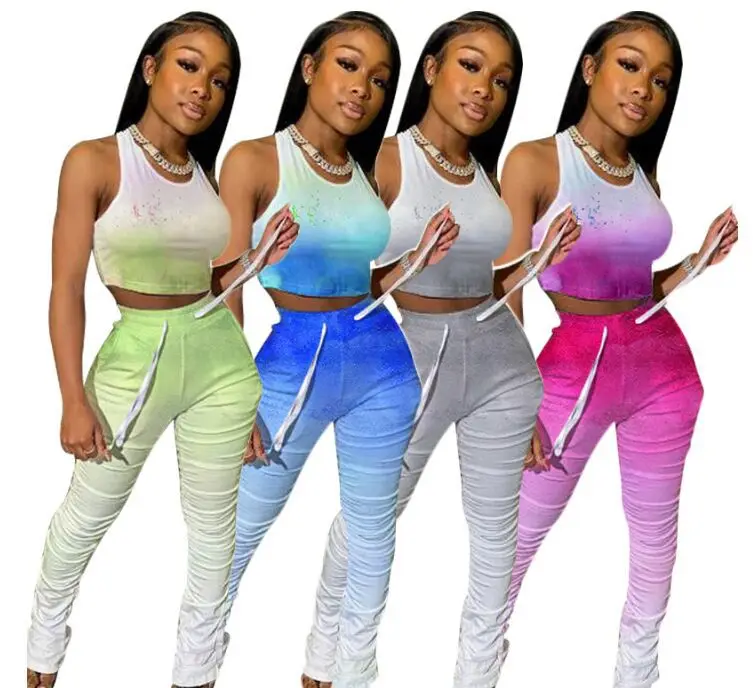 

New product launch gradient color slim fashion suit stack pants, Picture