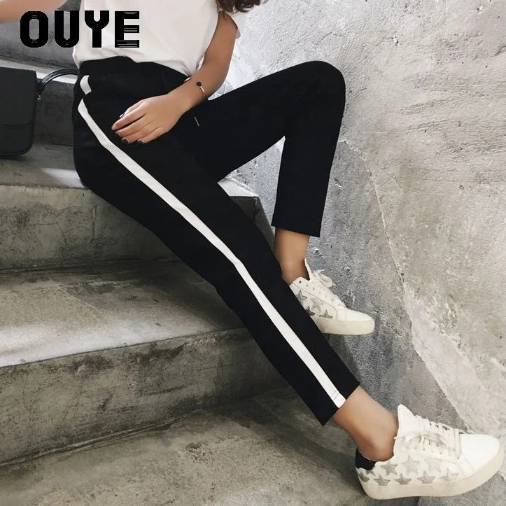 Wholesale custom women Student sports pants trousers wild slim casual harem pants