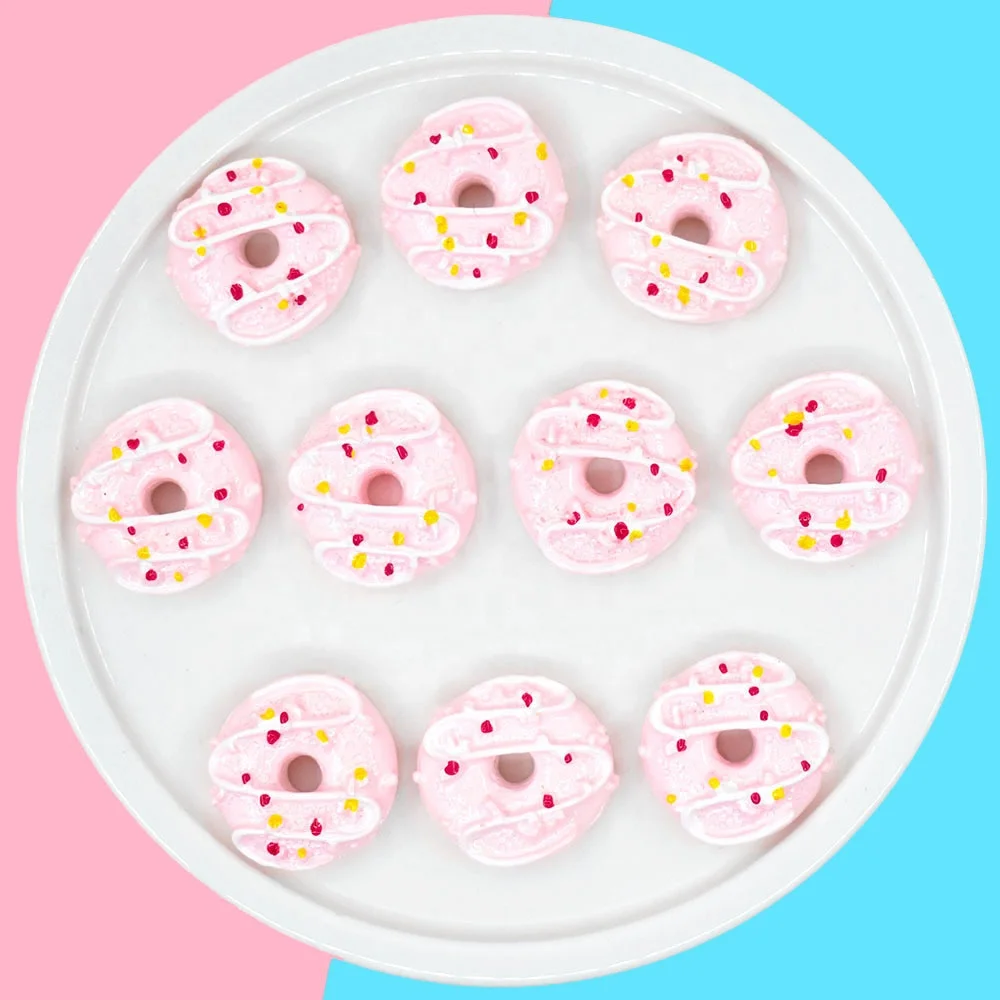 

Paso Sico Kawaii Simulation Food Designs 20*20*8mm DIY Cake Nail Supplies Resin Cabochons Pink Nail Art Accessories for Handmade