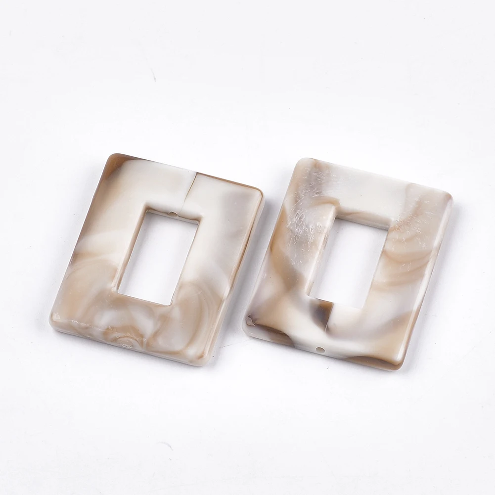 

PandaHall Imitate Gemstone Rectangle Antique White Acrylic Pendants, Antiquewhite