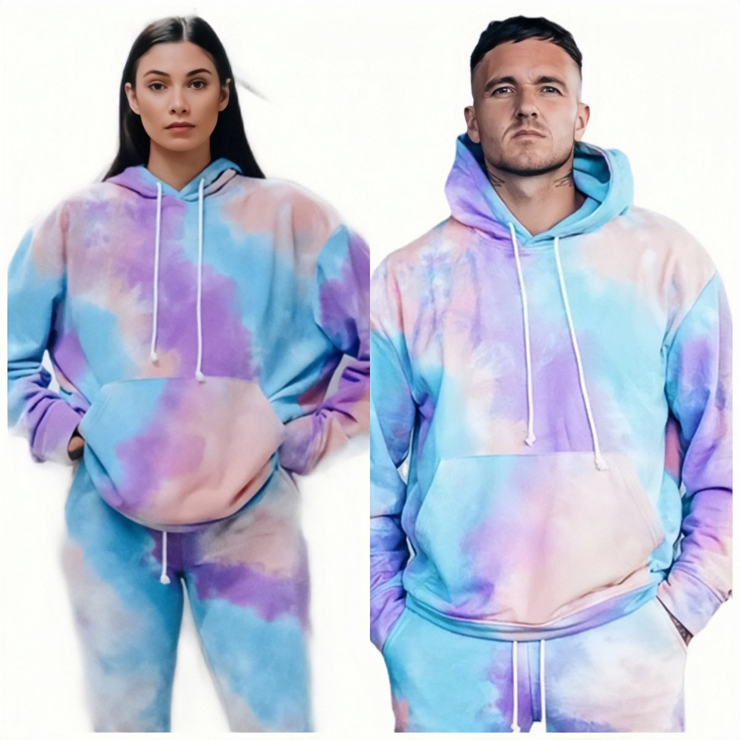 

Oversized warm plus size men's hoodies & sweatshirts for winter, Tie dye color