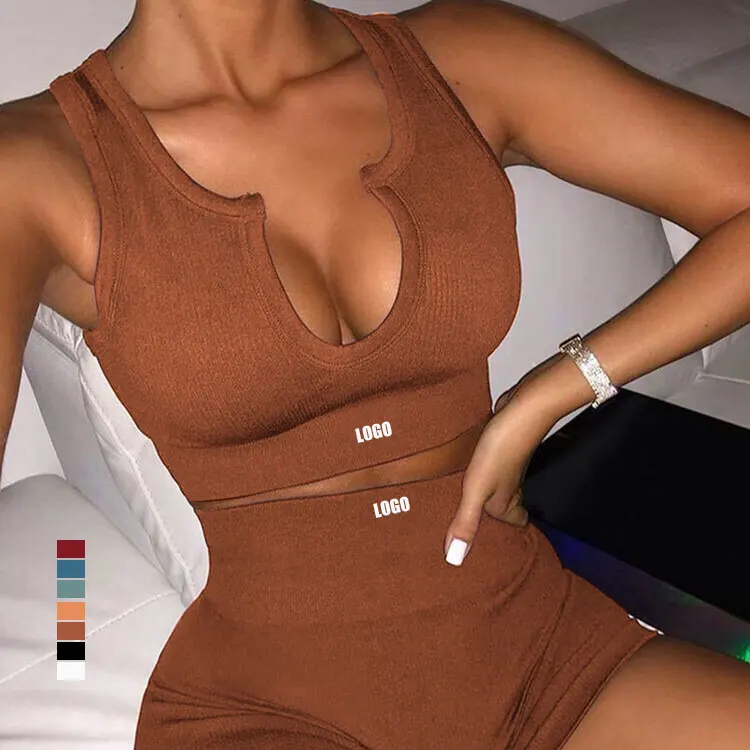 

2021 Custom Women fitness seamless high waist Sport workout clothing 3 Pieces Yoga Set Suit