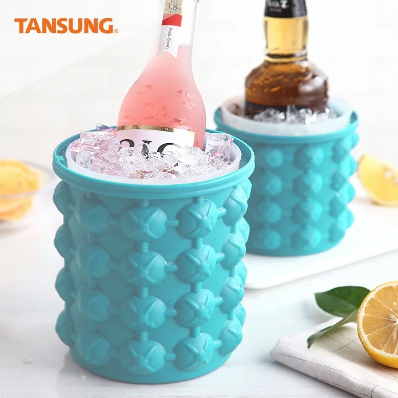 

custom silicone plastic champagne beer wine ice bucket with plastic