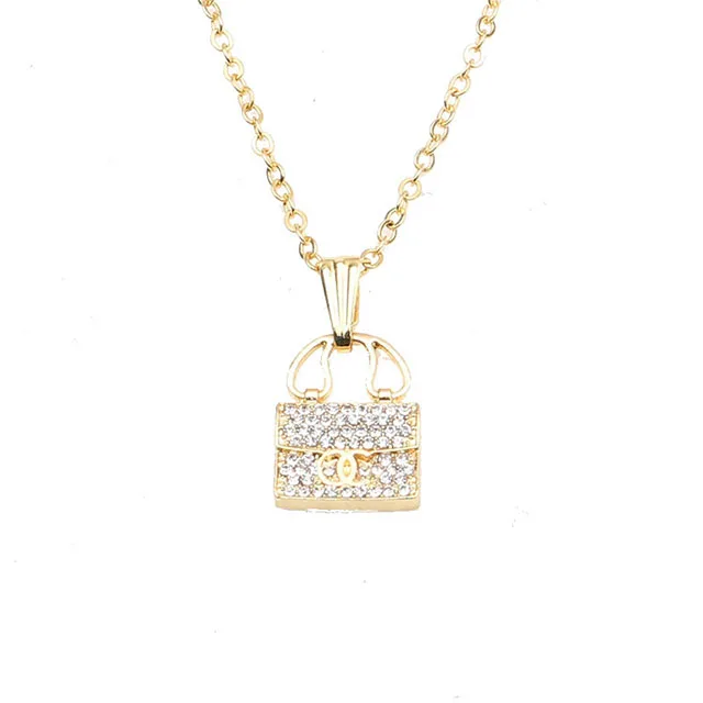 

Cross-border Retro Full Diamond Wallet Necklace Designer Letter Necklace