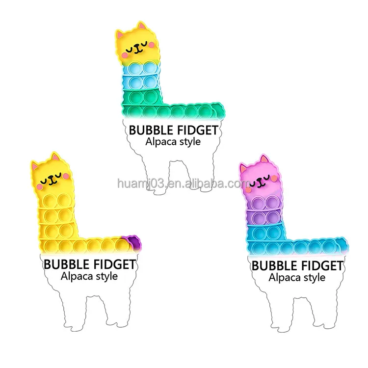 

Wholesale Latest Style Alpaca Bubble Fidget Popper Kids Entertainment Fidget Alpaca Decompression Colorful Alpaca Fidget Toys