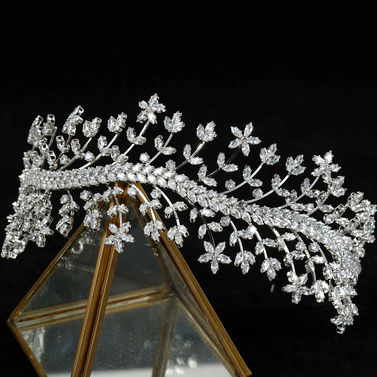 

Popular Stylish Elegant Full Zircon Zirconia Women Headband Headpiece Tiara Crown Wedding Bridal, Sliver