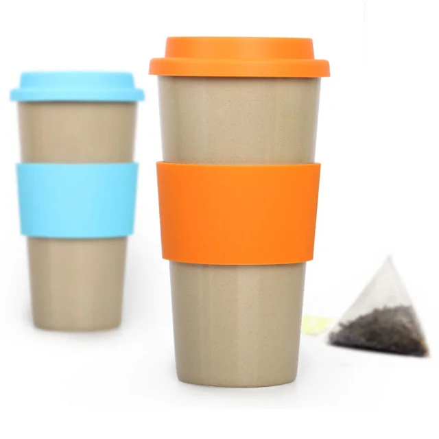 

Bamboo fiber rice husk custom logo plastic free coffee cup