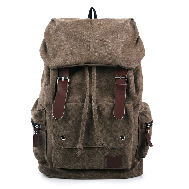 

2020 thick washed canvas backpack large capacity leisure backpack school bags girl, Customized color