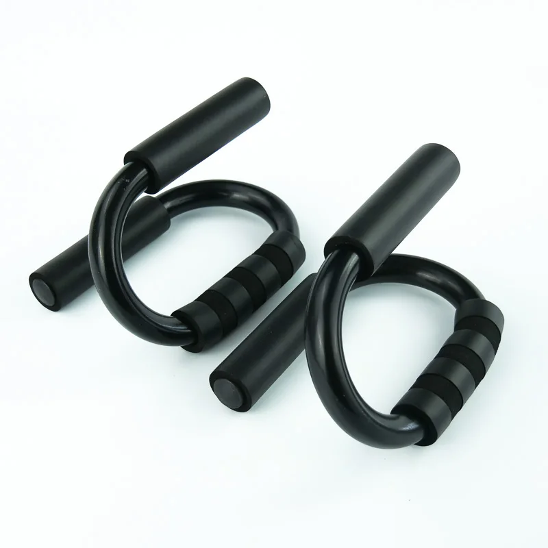 

Fitness Exercise Push Up Equipment Foam Handles S Type Push Up Bar Stands, Black