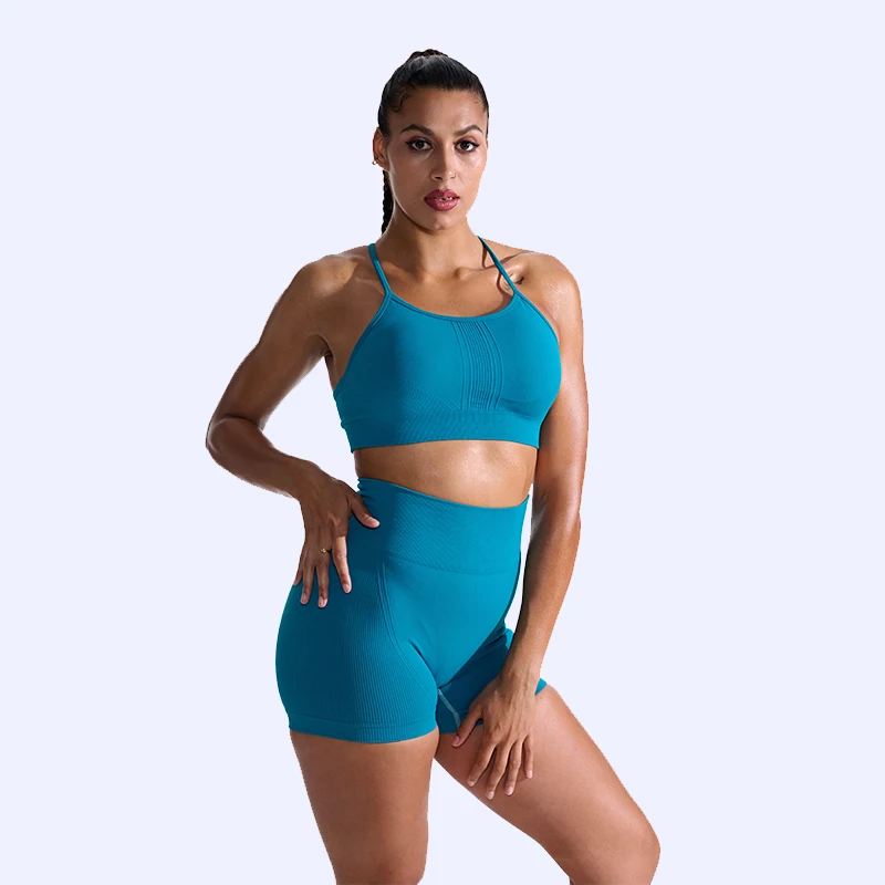 

Beagmg 2021 new high-quality women's yoga seamless yoga two-piece bra high waist leggings gym suit BK503