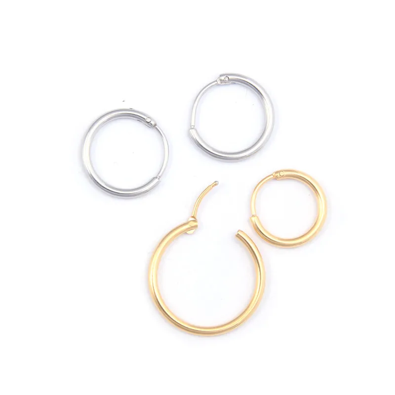 

JOOLIM High End 18K Gold Plated Basic Simple Hoop Smooth Earrings Stainless Steel Jewelry for Women