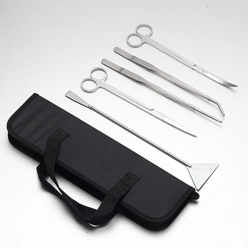 

Aquarium Tools Set Plants Tweezers and Scissors Grass Stainless Steel Cleaning Tools Plants Fish Tank Accessories 3 4 5 6pcs/set, As shown in the picture