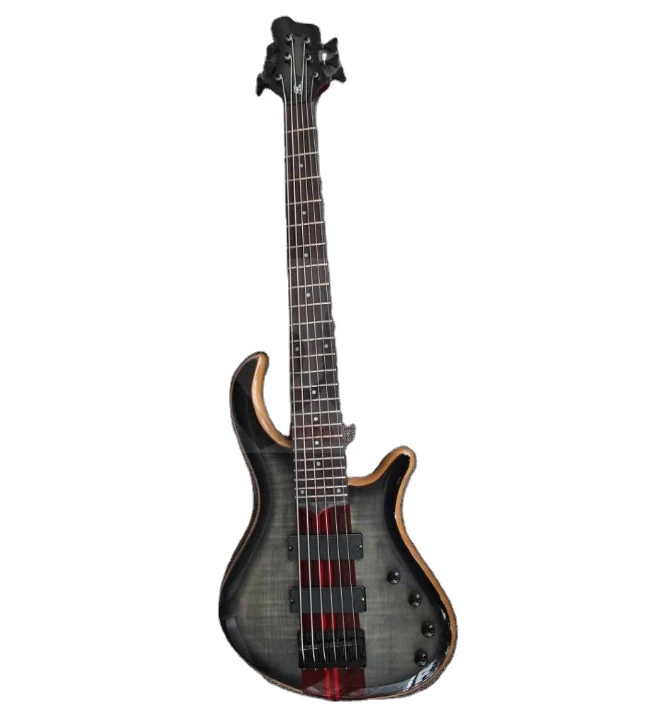 

Weifang Rebon 6 string neck through body electric bass guitar in nice colour