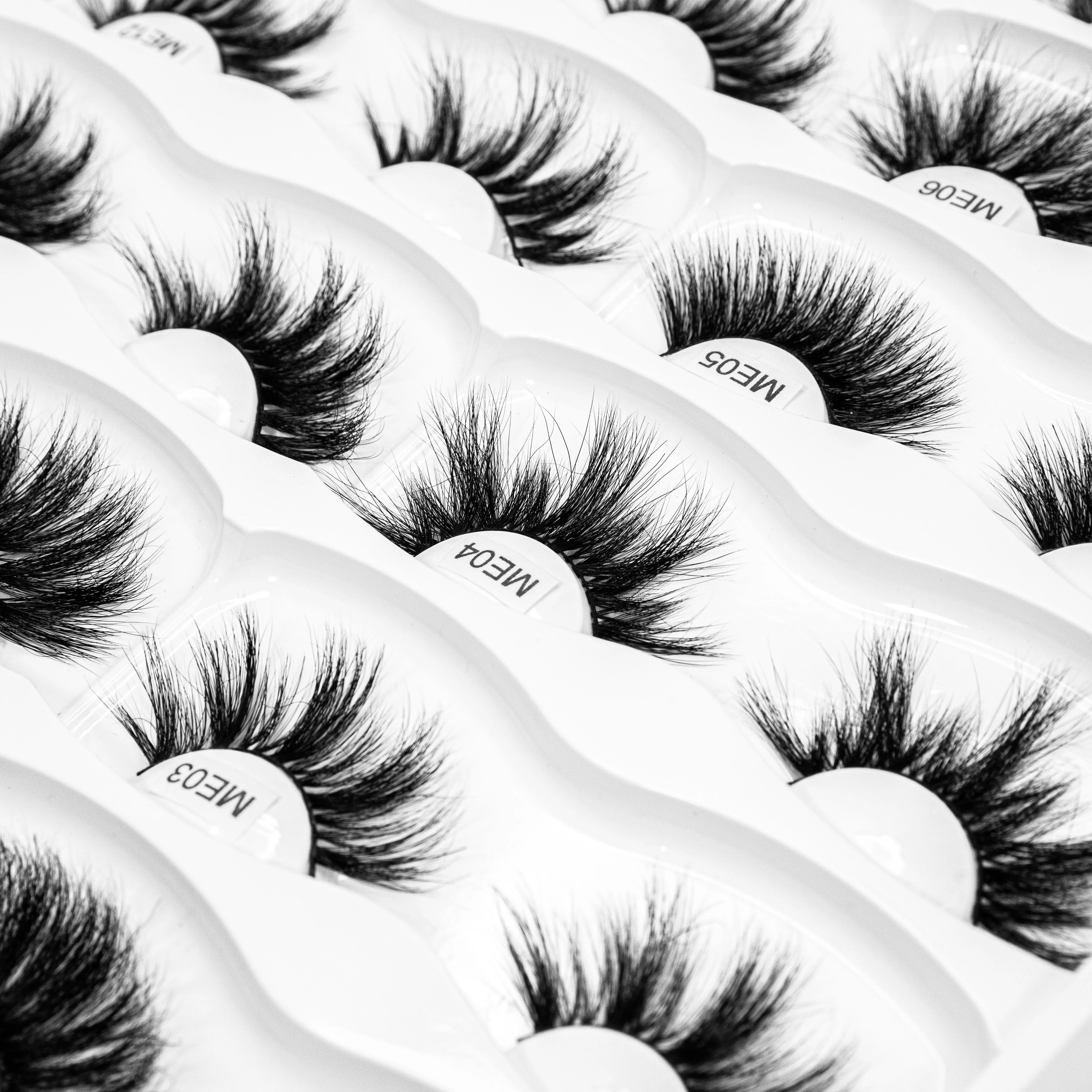 

wholesale private label custom false eyelashes packaging fluffy 25mm real mink eyelash vendors