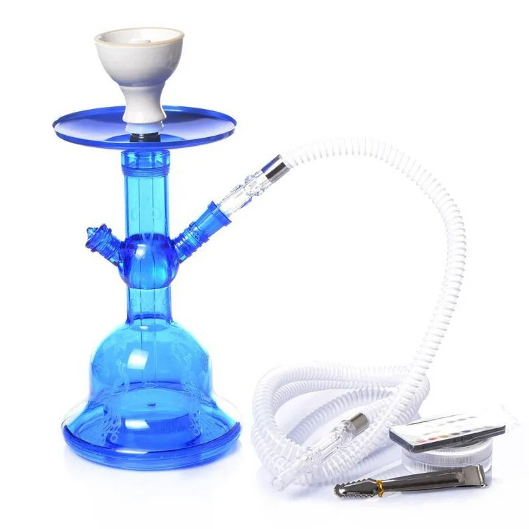 

Wholesale Acrylic Shisha Set portable single tube bar with light hookah Transparent Hookah Set, As picture