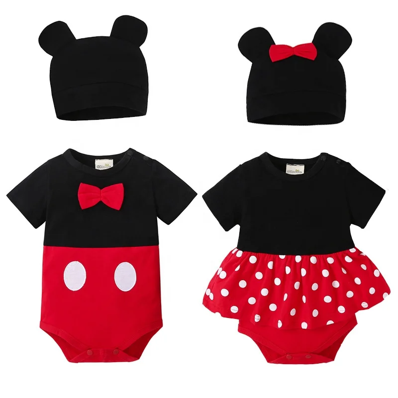 

Popular Newborn Baby Boys' Rompers 2020 Baby Overall Sleeveless Bodysuit Set Mickey and Minerva Mouse Costume, Photo