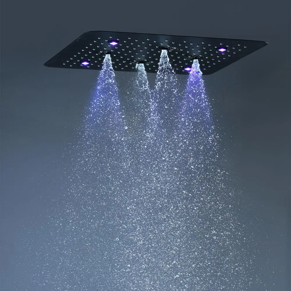 20 inch ceiling concealed 2 functions showerhead rain + mist factory supply new 304 ss ceiling shower head with led light