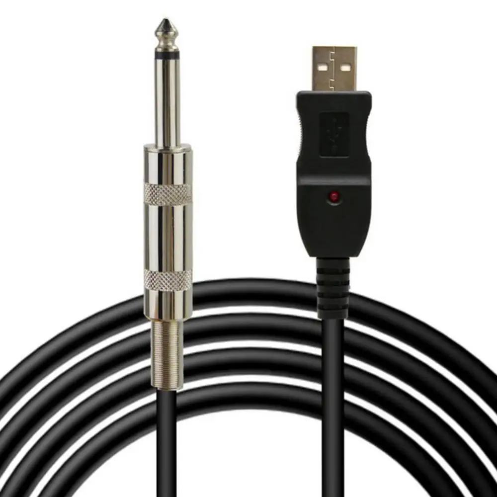 

HOCAYU Usb Guitar Cable 3M,Recording Stereo Connection Audio Cable Link Computer Instrument Usb To XLR 6.3Mm Jack Bass Guitar, Black