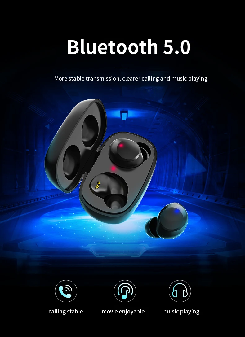 New TWS M7 private patent design BT5.0 Handsfree Sports Mini Earphone full in ear clear sound true wireless Earbuds