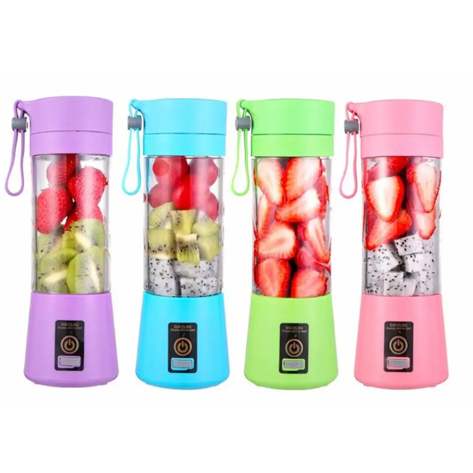 2024 Personal Electric Mini Ice Bottle Blender Home USB 6 Blades Juicer Cup Machine Portable Fruit Juice Blenders Plastic AI 200