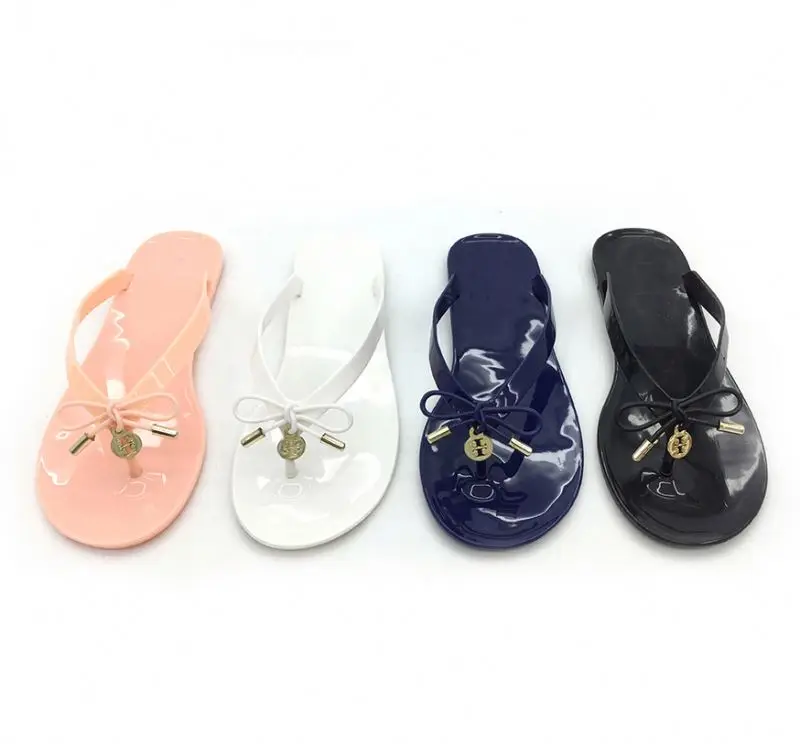 

Hot sale jelly shoes latest ladies sandals designs beach slipper flip flops custom