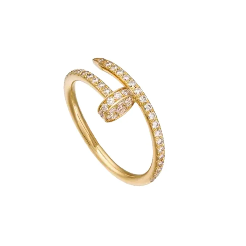 

European and American charm ring row of diamond nail ring