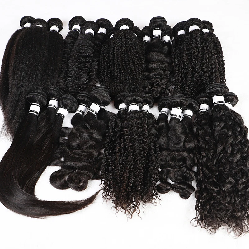 100% Remy Raw Bundles Human Hair Extensions Bundles Kinky Curly Deep Body Raw Indian Hair Burmese Raw Hair Bundles Wholesale