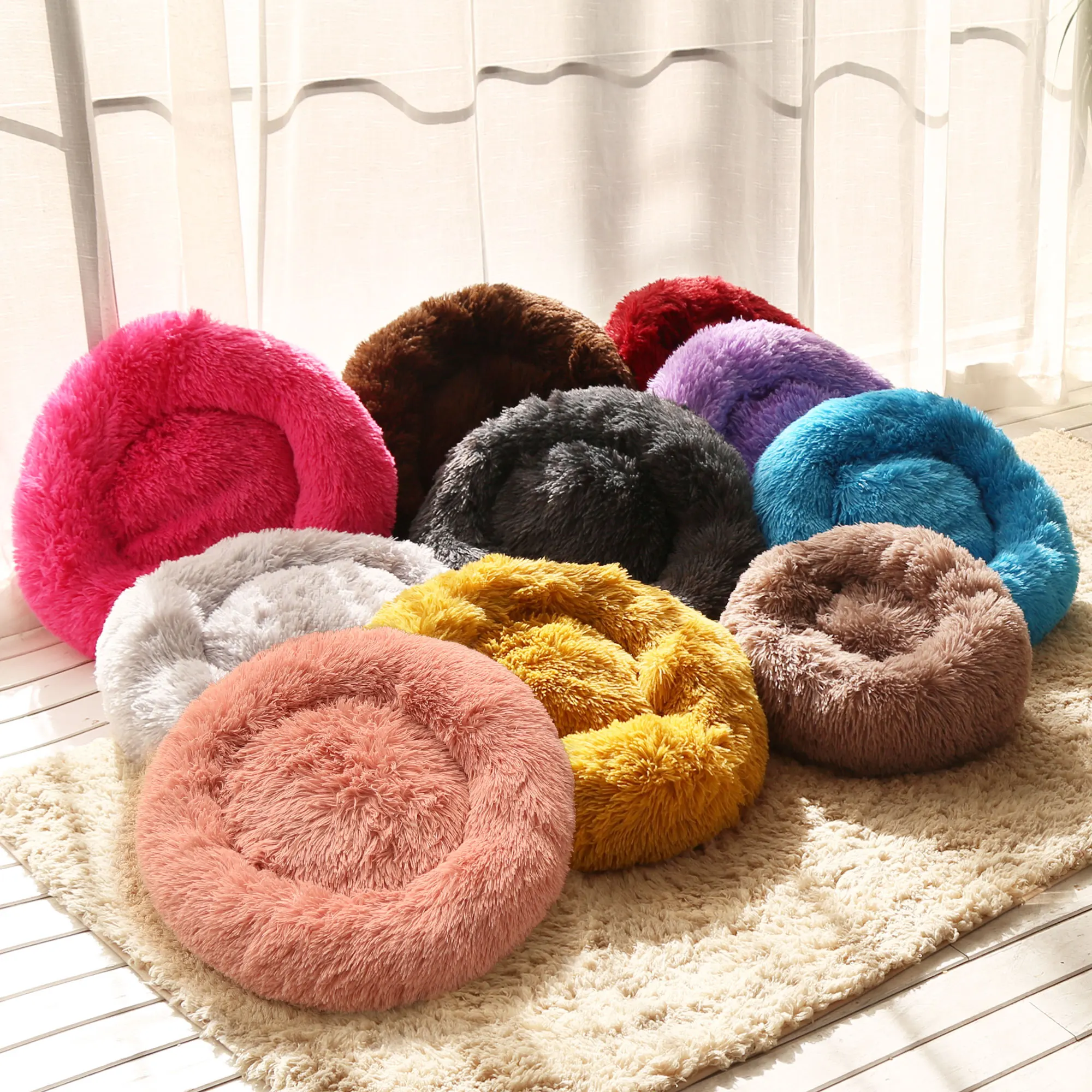 

Donut Amazon Hot Sale Warm Cute Round Pet Bed Supplies Accessories Modern Cat and Dog Pet Bed