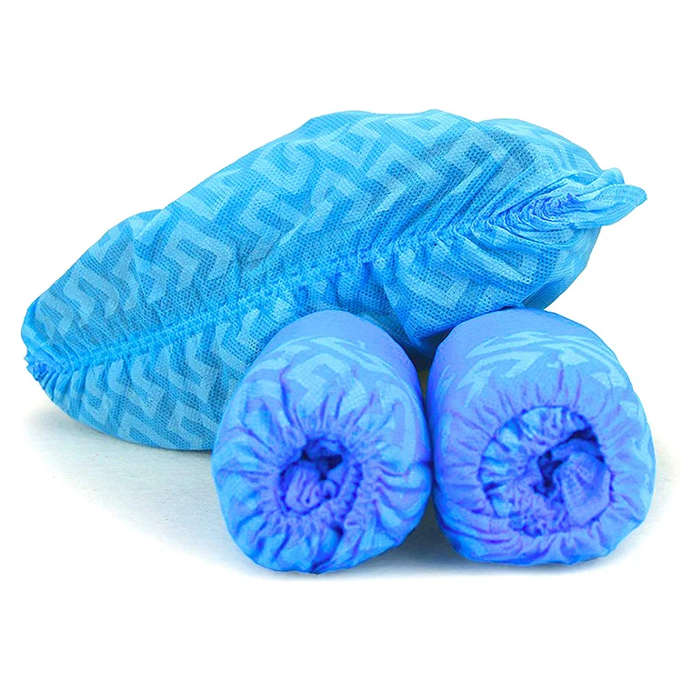 

disposable plastic anti slip shoe covers pp non woven shoe cover, Blue