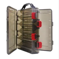 

Gun Color Double-sided Luya Box Wood Shrimp Box (20*17*5CM) Thickening 10 Grid Translucent Bait Storage Box