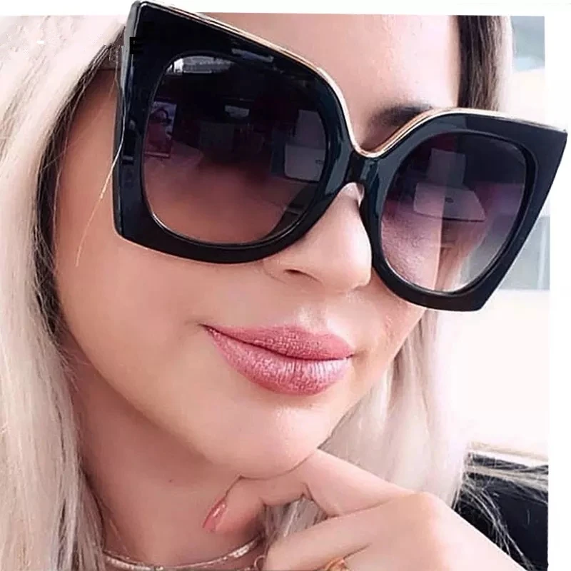 

Manufactuer Custom Replica Thick Oversized Shades Women 2021 Fashion Square Sun Glasses Retro Purple Womens Large Sunglasses, As show /custom colors