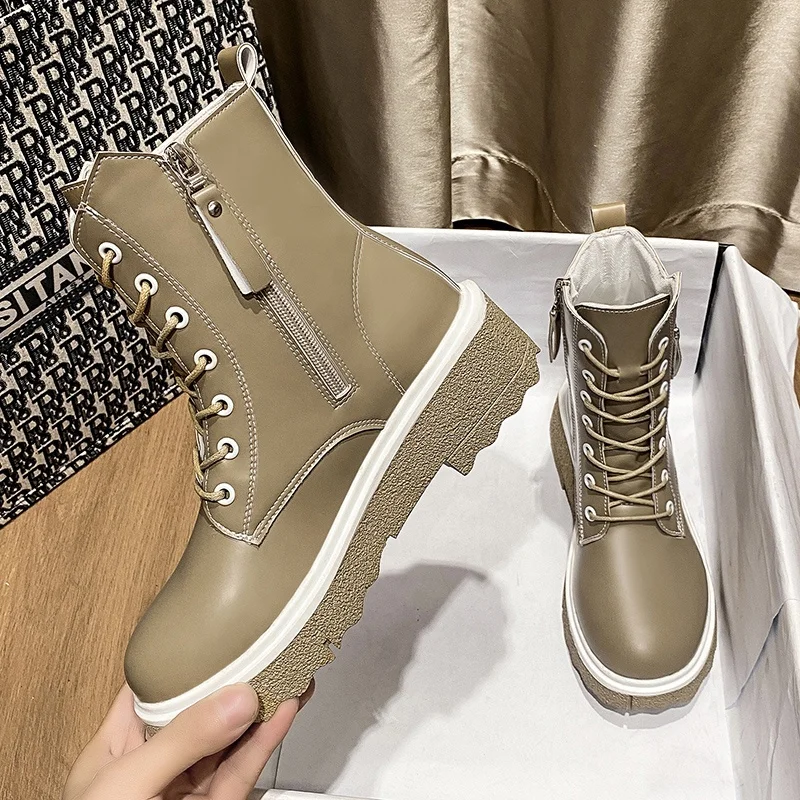 

Women`s Platform shoes hot selling black chunky Sneakers Boots women winter sneakers Ankle girl boots shoes winter outdoor boots