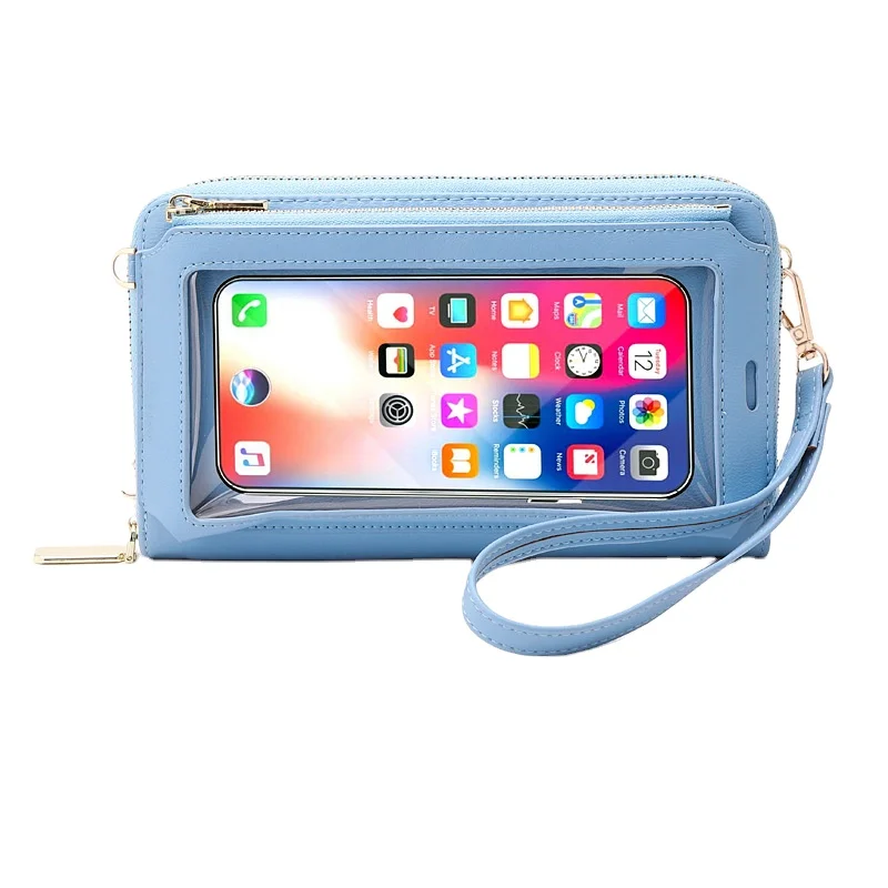 

New Handbag Adjustable Strap PU Leather RFID Blocking Women Coin Cell Phone Wallet Lightweight Touch Screen Crossbody Purse, Multi