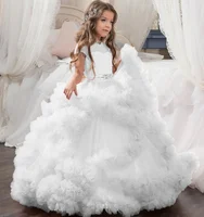 

latest designs 3D white flower girl dresses 2019