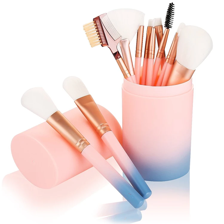 

12pcs private logo custom box gradient makeup brush set in case
