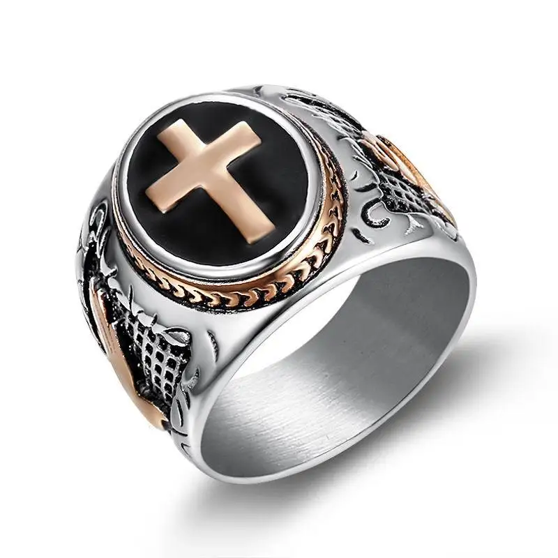 

New fashion 925 sterling silver cross ring cross heart ring men gold ring cross