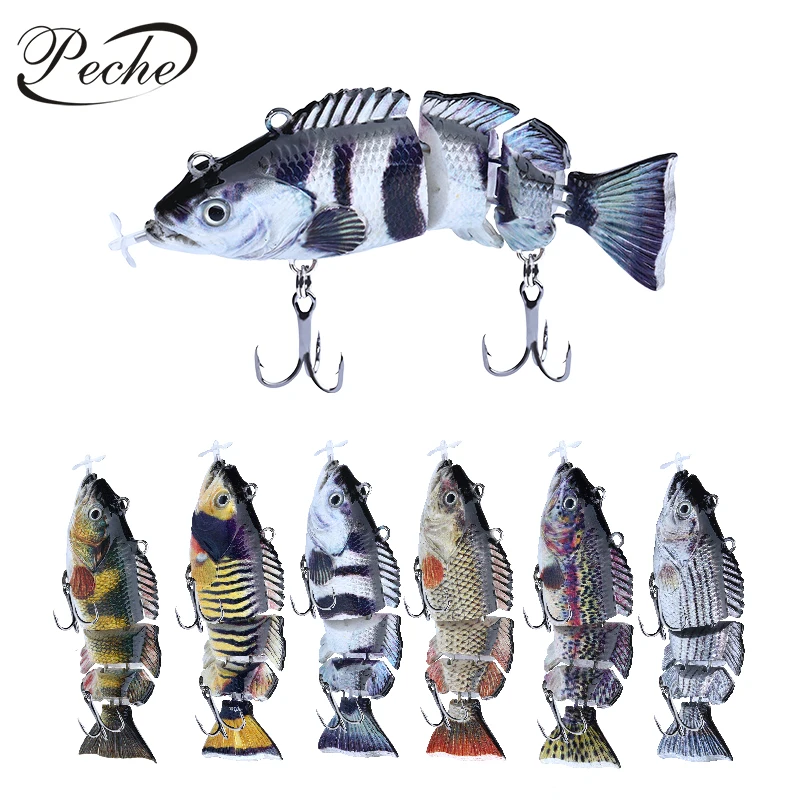 

Peche Isca Artificial Fishing Lure 26g/9.5cm Electric Jointed Swimbait LED Lamp Automatic Swimming Bait 4 Segmented Fishing Bait, 6 colors