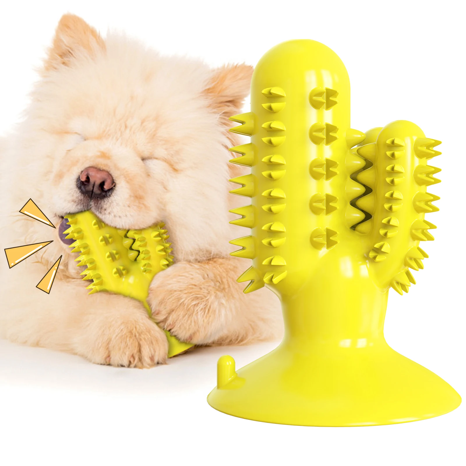 

Cactus Design Dog Stick Toy Dog Toothbrush Toy for Chewing and Playing, Multi-colors