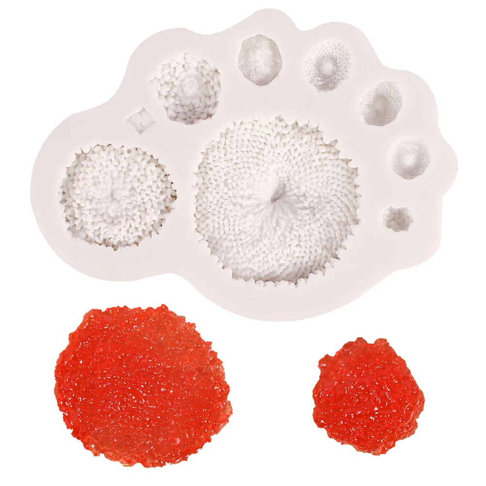 

Cake silicone mold sunflower chocolate candy mold baking tools, White