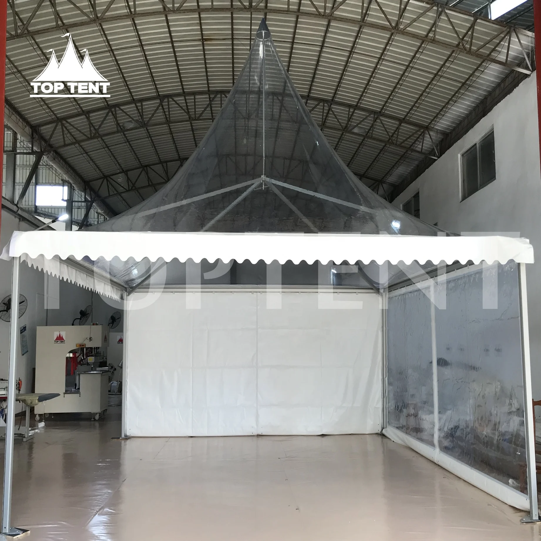 

Good Price High Peak PVC Clear Transparent Roof 6x6 Pagoda Tent For Sale