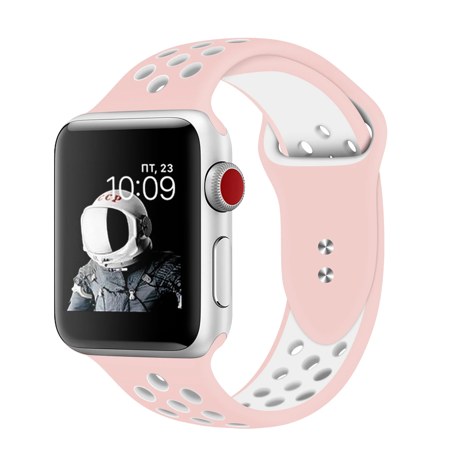 

ShanHai Double Color Hole Band For iWatch Bands,Sport Silicone Hole Strap Replacement Band For iWatch Apple Watch Series 5/4/3, Multi-color optional or customized
