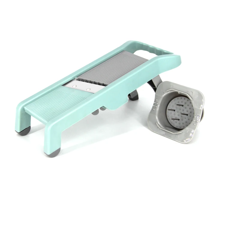 

1-8mm Different Cuts Adjustable Vegetable Fruit Slicer Cutter Manual Carrot Grater Kitchen Tool Safe Mandoline Slicer, Green