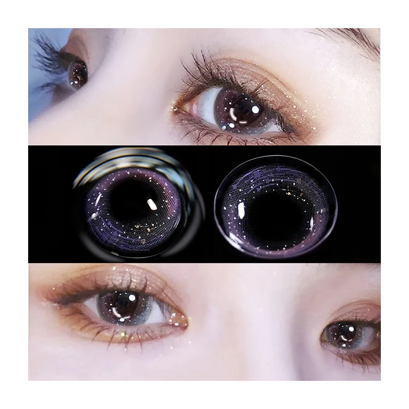 

Prescription Contact Lenses For Eyes Myopia yearly one Pair Colored Lenses Soft Dioptric Eye Contacts With Color Purple lens