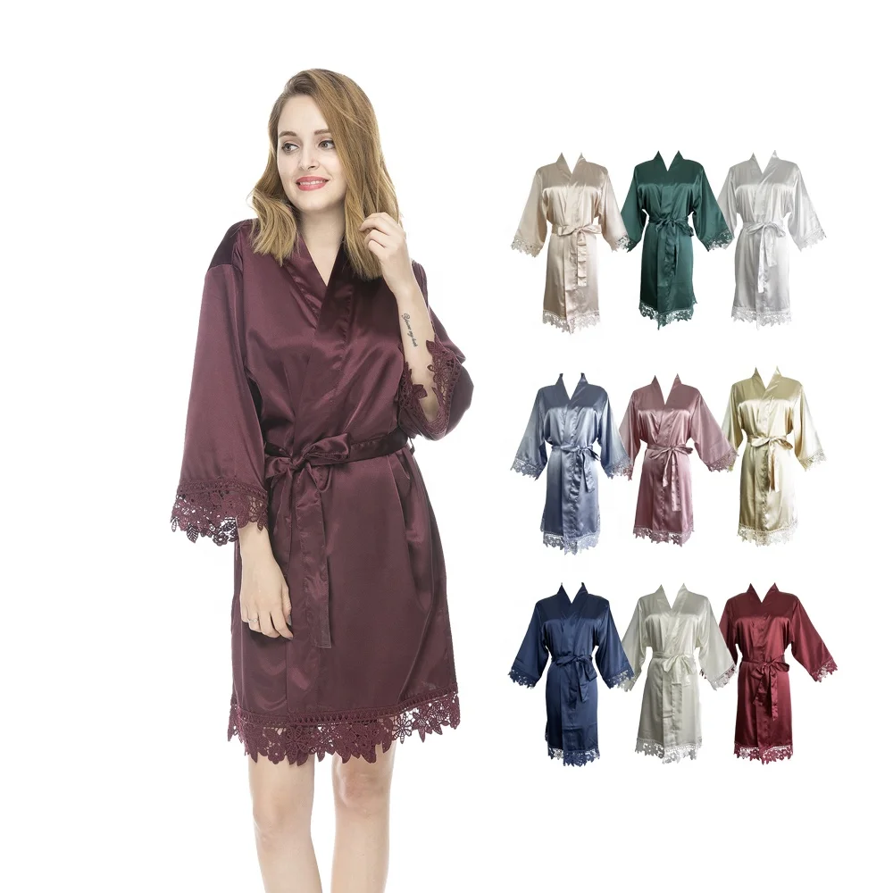 

Wholesale bridal and bridesmaid women satin silk robe