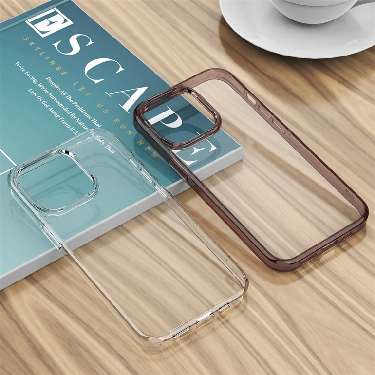 

2021 New Arrival Shockproof Transparent TPU+PC Clear Phone Case for iPhone 13 Pro Max Mini Phone Case, Transparent,transparent grey
