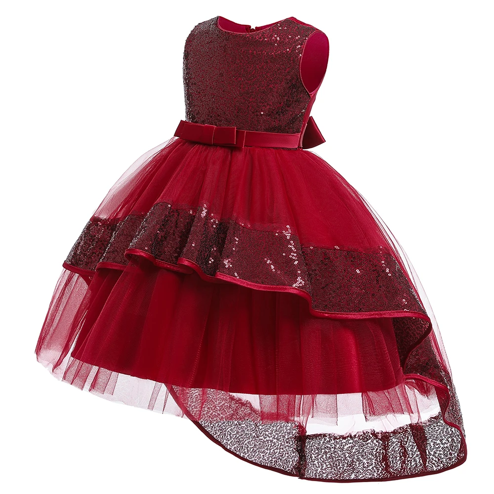 

Luxury design girl party dress ball gowns for children fancy kids frock design L5147, Apple green,purple,gray,red,blue,champagne